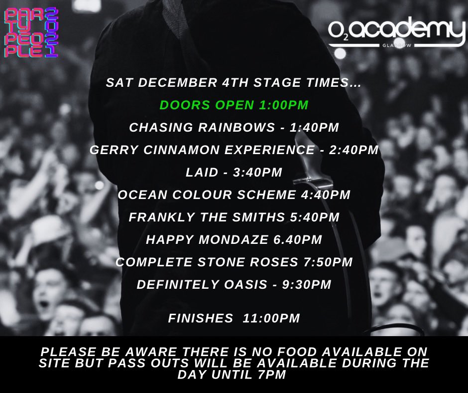 Stage times for anyone coming along. See you there ✊️