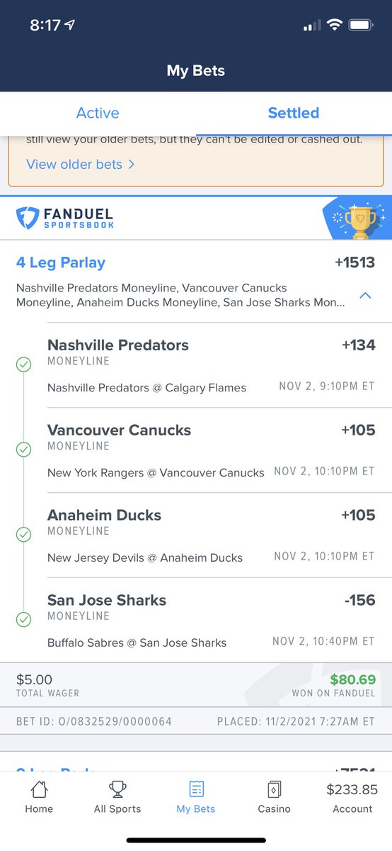 RyanMatter13's tweet photo. Pretty good hockey night for me last night!! @HammerDAHN @ThatsHockeyTalk @PatMcAfeeShow takin FanDuel’s money slowly 😂 https://t.co/gwuC0XnB6E