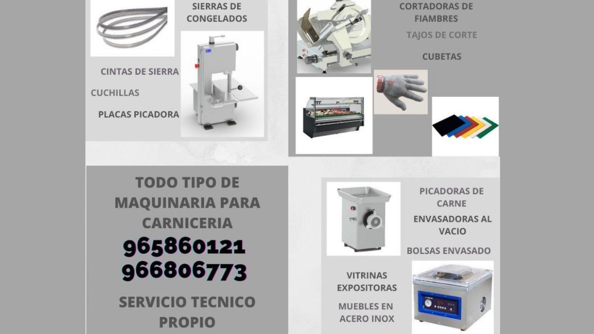 #carnicerias
#envasadoradevacio
#cortadorasdefiambre
#sierrasdecongelado
#picadorasdecarne
#vitrinasexpositoras