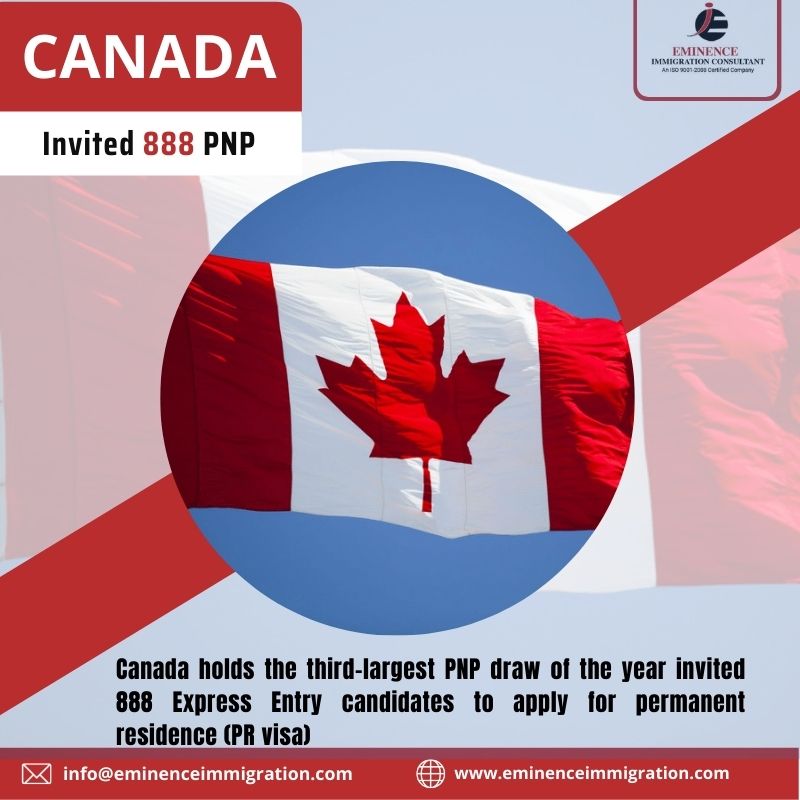 #CanadaExpressEntry Latest Draw invites 888 people to apply with 360 CRS points.

Call Us / WhatsApp- +91-9515141683

#EminenceImmigration #canadaexpressentry #Immigrationconsultants #Canada #PRVisa #PNP #Crs #Expressentry