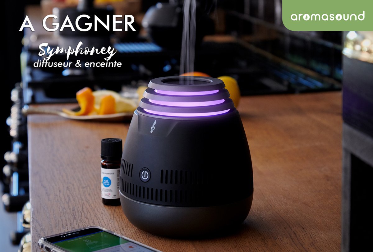 #jeuconcours #aromasound: Symphoney, le diffuseur d'huiles essentielles lumineux et enceinte Bluetooth est à gagner! Tout un programme de zénitude: bit.ly/3jZWjtY. Éveillez vos sens avec la diffusion.
▶️RT+Follow+Invite 2 ami(e)s à nous suivre
▶️TAS 9/11/2021
#diffuseur