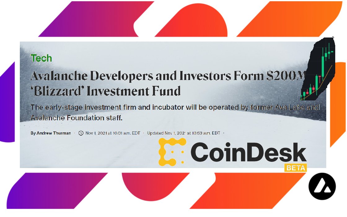 McfallBrad's tweet photo. "The #Avalanche ecosystem is getting yet another injection of liquidity with the launch of Blizzard, an #AVAX -focused venture capital and incubation fund." The market has already reacted! Includes:“community building, marketing, and security audits." https://t.co/Fk1iiiNTmN https://t.co/i7BL75XjK5