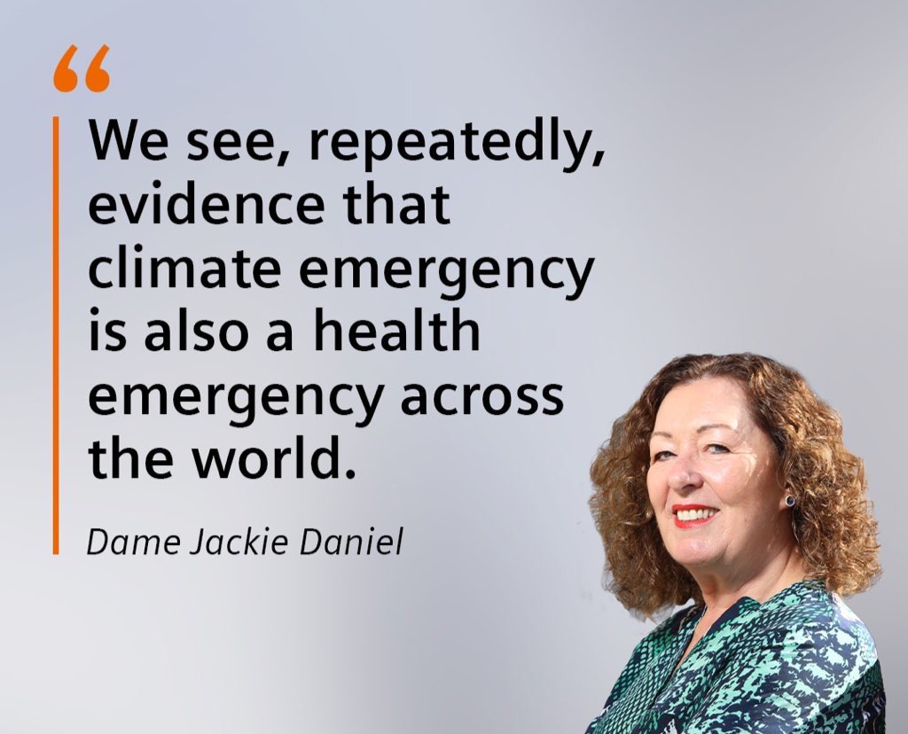 DameJackieD's tweet photo. Thank you @SiemensHealth for inviting me to talk about the #ClimateEmergency on this podcast. Focusing on how all healthcare leaders can protect the climate is crucial in preventing climate breakdown. It’s a health emergency and time for us to act 🌍 

https://t.co/K5UvdpeTyO https://t.co/MzyJcGAcuP
