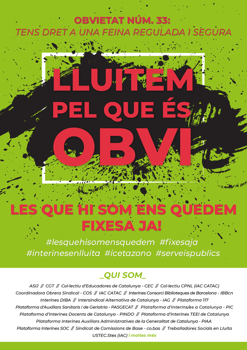 Laura_Salomo's tweet image. Al Consorci per a la Normalització Lingüística també tenim treballadores interines de fa molts anys. 
Demanem poder regularitzar la nostra situació sense passar per unes oposicions lliures, tot complint el que diu el TJUE, perquè s'ha abusat de nosaltres.