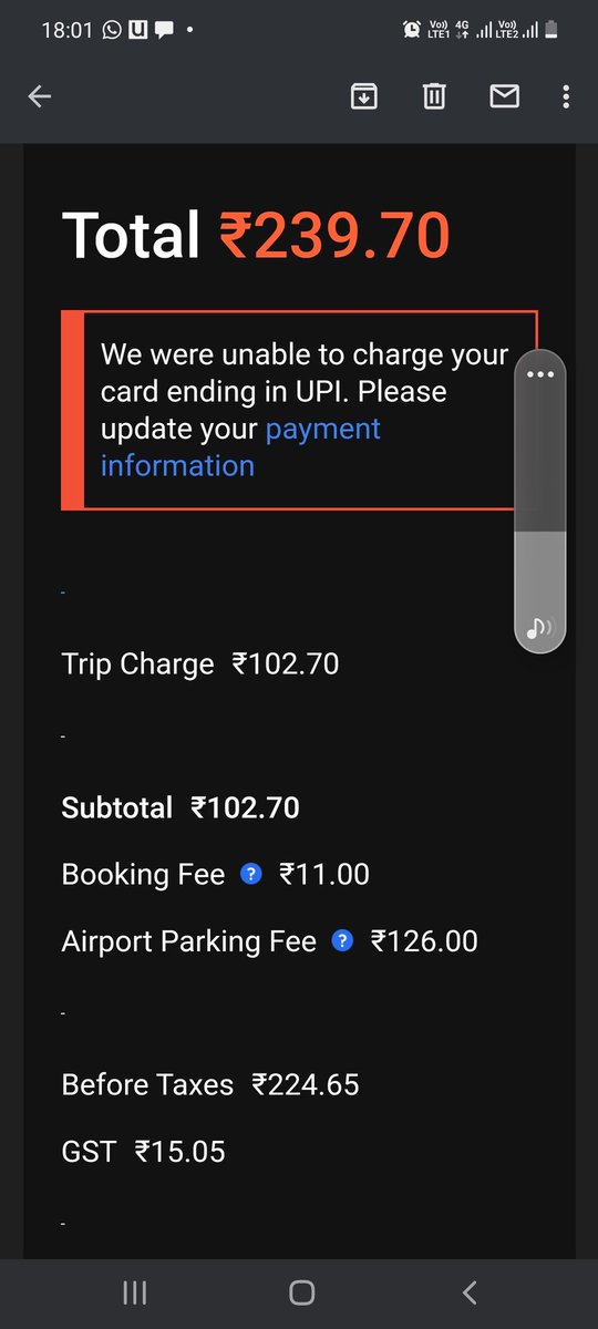 HareshVaria's tweet photo. @Uber_India really bad experience. Your can driver doesn't have CNG gas in car, he is asking me to wait for CNG filling after starting my trip. He drops me back to the place where I started from. And for all this I have to pay INR 240. Wow great .... https://t.co/NPwL1Iizbg