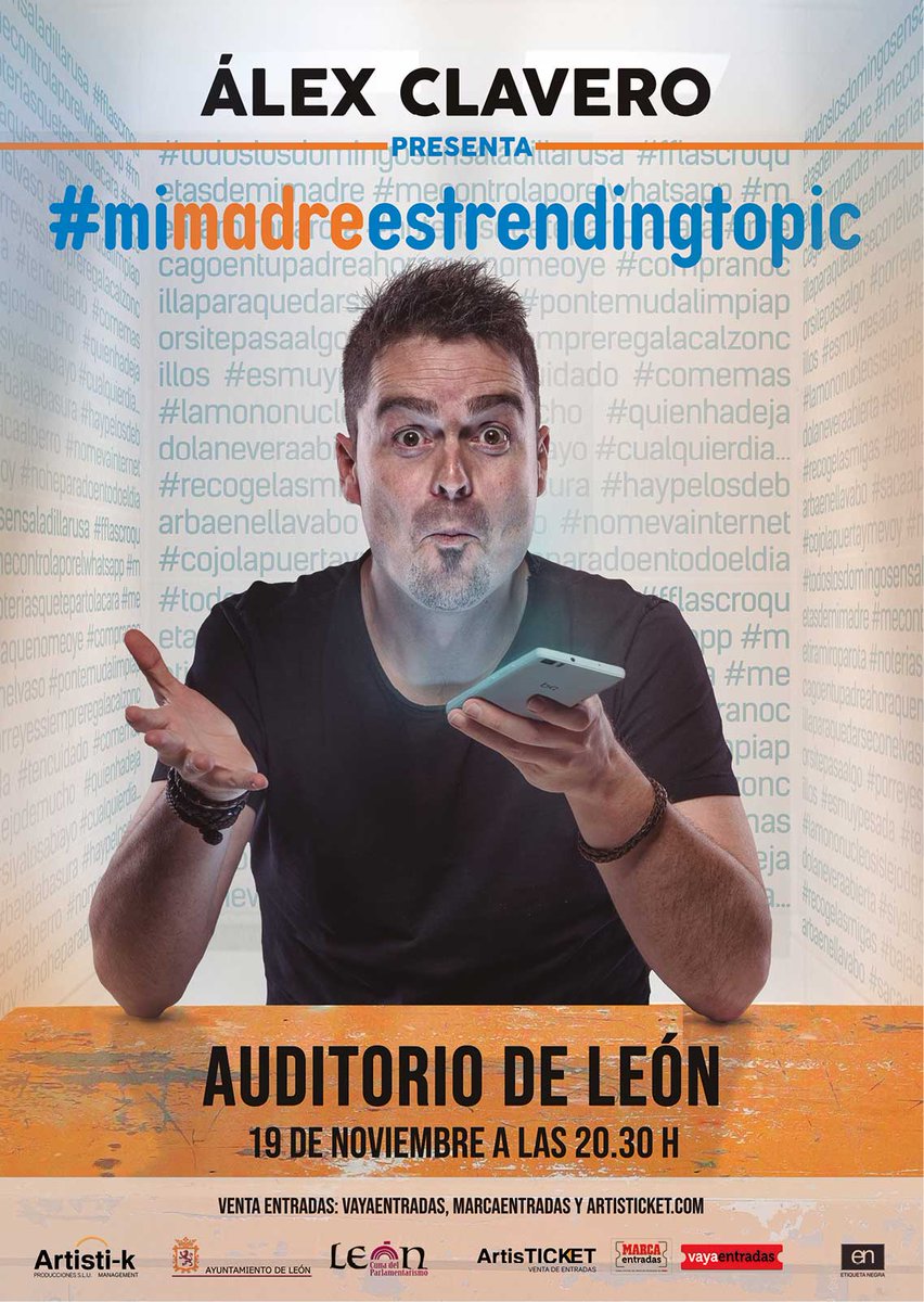 Ya queda menos para echarnos unas risas con @alexclavero81 y su show #mimadreestrendingtopic El próximo 19 de noviembre en el Auditorio Ciudad de León marcaentradas.com/eventos/artist…
#Leonesp
