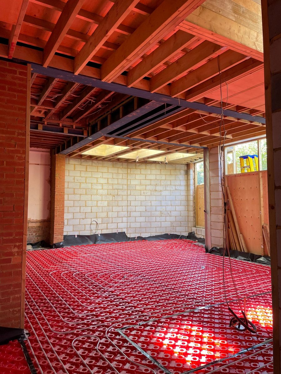 Underfloor heating is down and this project is on the way to being a toasty home

#hove #architects