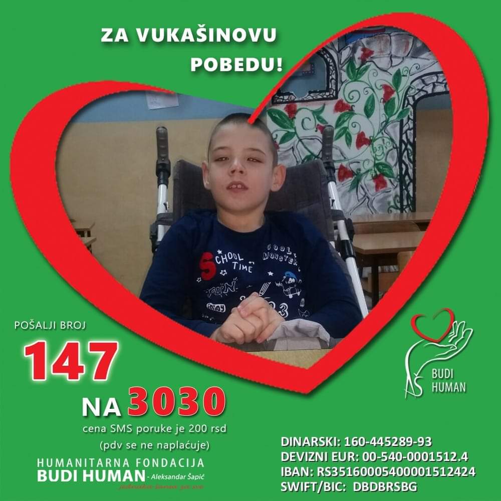 za_608's tweet photo. ‼️HAJDE DA ZATVORIMO KRUG‼️
‼️1️⃣4️⃣7️⃣na3️⃣0️⃣3️⃣0️⃣‼️

Za 3 dana kroz donacije i SMS skupili smo POLOVINU novca za našeg Vukašina.
Potrebno je još oko 1.500 poruka za operaciju koja je zakazana za decembar.
Molim vas, SMS ili RT.
@misjedobiogrip @PnNole @paunovicsasa @SavaIISavanovic https://t.co/VtV6YocycS