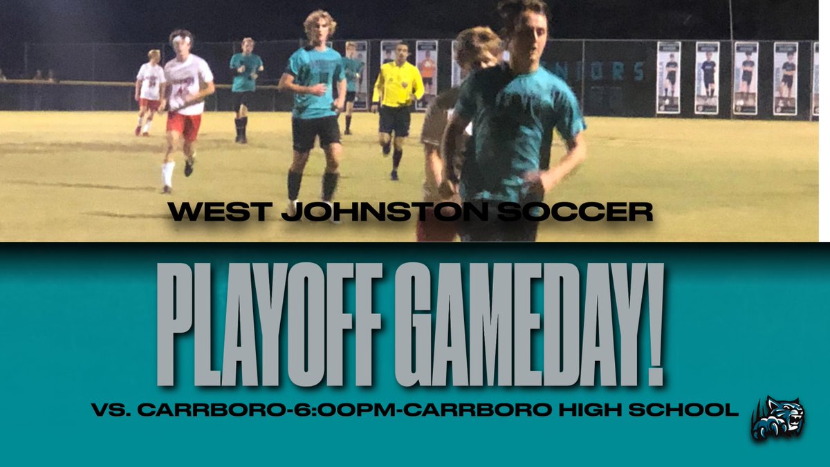 Let's Go Teal Nation! Second Round Soccer Playoffs Today! Our Soccer Team will be traveling to Carrboro High @chsjags for a 6:00PM game.  The winner advances to the 3rd round! ⚽️🐾#WildCatPride