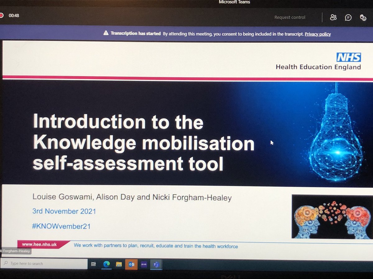 HaBeresford's tweet photo. Really looking forward to finding out more about #KnowledgeMobilisation and using the new Self Assessment Tool to help @MTWnhs teams better use and share knowledge 🧠📈📊📖💡🗣@mtwnhslibrary #KNOWvember21 #MedLibs #HealthLibs #Knowledge4Healthcare https://t.co/6KUwEKvHXS