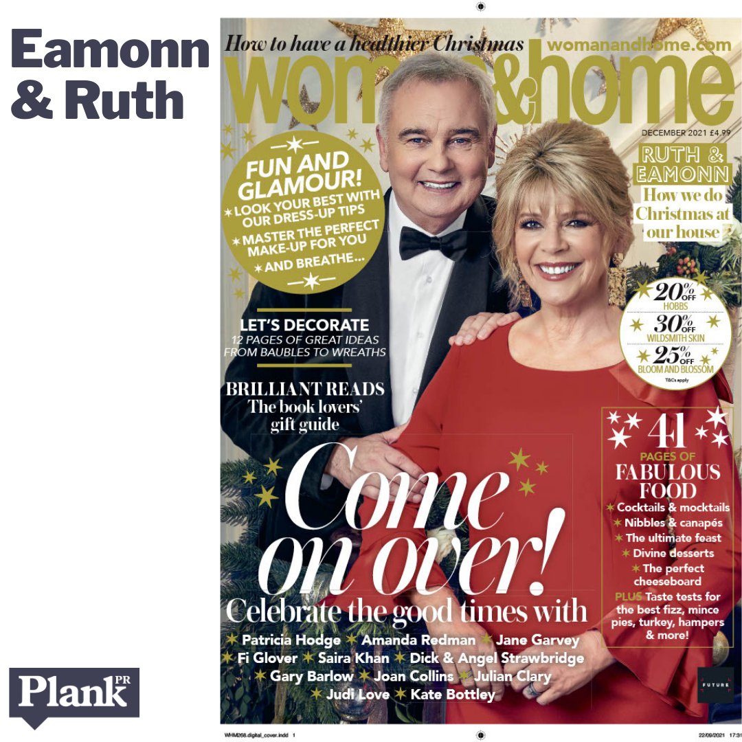 PlankPR's tweet photo. Christmas has come early! @EamonnHolmes & @RuthieeL looking sparkly on the cover of @womanandhome discussing all things festive.
Thanks to everyone involved: @nickyJphoto, #NatRead, @MauriceFlynn, @livdaveymakeup #MatthewTortolano #NatReadStylist @sarajbird @robyn2311 https://t.co/q1tgpumHEy