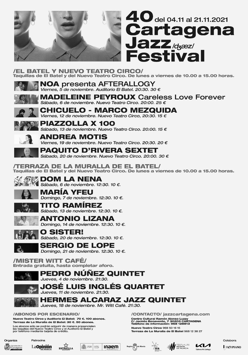 nnggcartagena's tweet photo. 🎷Cartagena Jazz Festival🎷

◼️Mañana comienza el @cartagenajazz en su 40 edición🎙🎶😎con una programación insuperable🔝

¡No te lo pierdas!

#ComprometidosConCT 🖤
#CartagenaSuena 🎼 https://t.co/uOB9Gk4DoQ