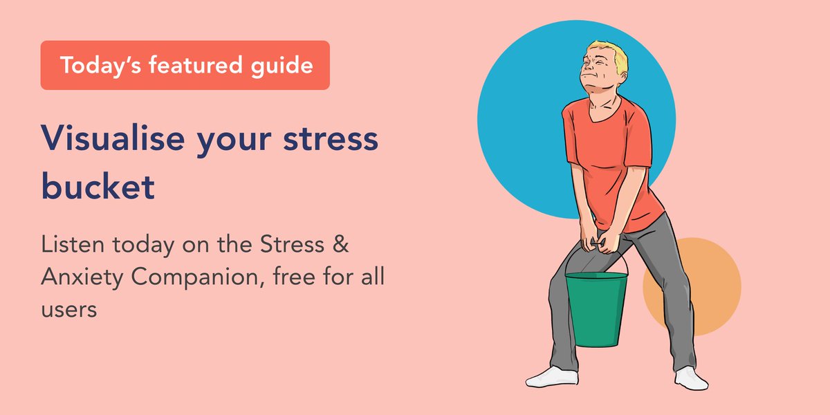 companion_apps's tweet photo. Kick off National Stress Awareness Day by relieving your stress with today's featured guide, 'Visualise your stress bucket' 👀 . This is the first guide from our 'Stress Bucket' topic and is free to listen to for all users.

#NationalStressAwarenessDay #companion https://t.co/aJHokxVoKu