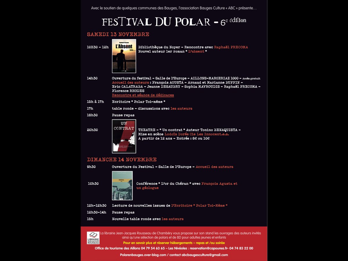 PrecomaRaphael's tweet photo. Bonjour à toutes et à tous. Prochain rendez-vous pour avoir le plaisir de vous rencontrer et de partager autour de notre passion, le 13 et 14 novembre. Je vous invite à venir nombreux à cet incontournable événement des amoureux de polars dans un cadre magnifique. Belle journée. https://t.co/ZoNQ4fuIp3