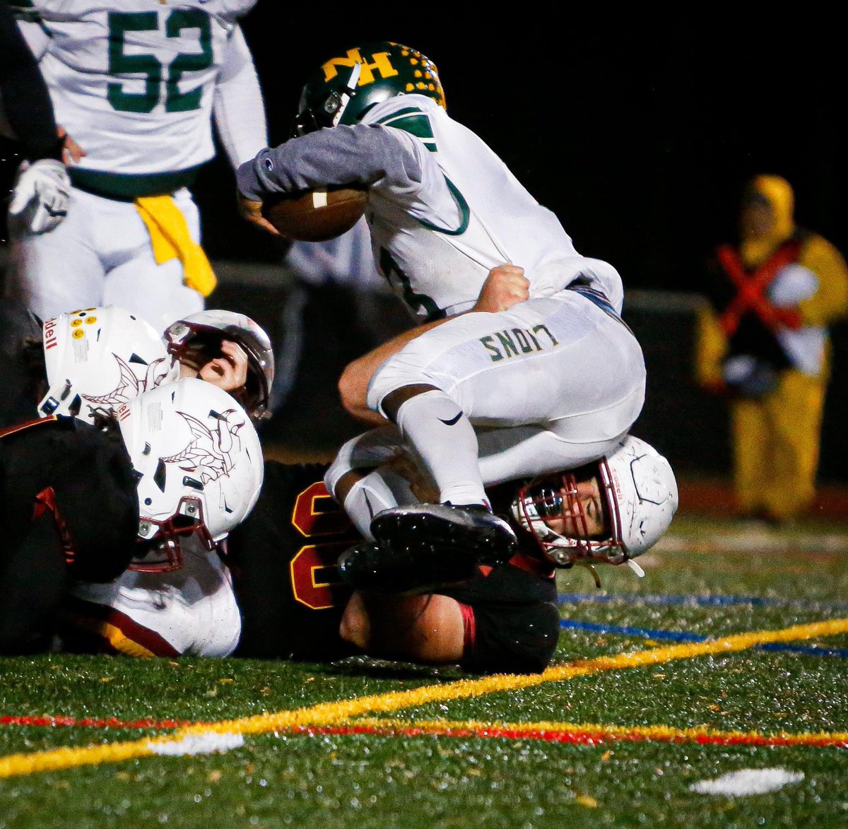 Some shots from last Friday night in the pouring rain. Final game of my high school season tomorrow. It has been an amazing experience. Looking forward to continue to grow, learn and compete at the next level.