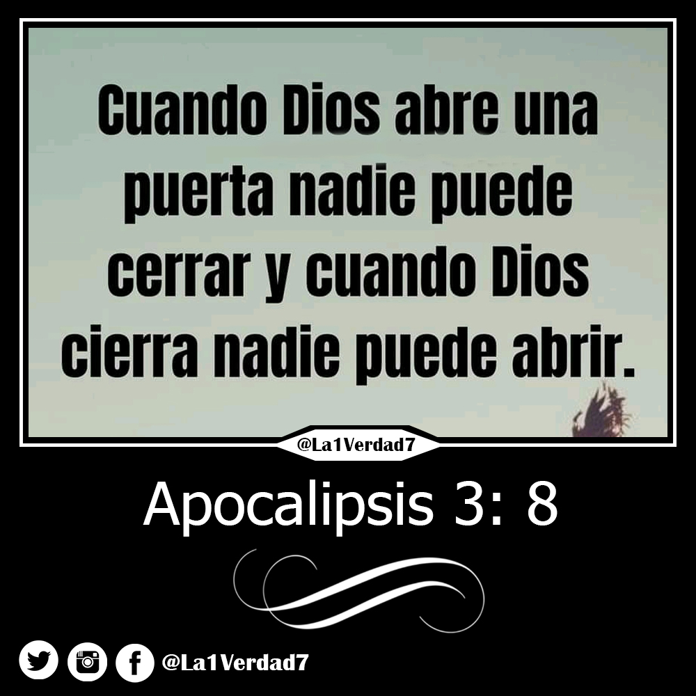 la1verdad7's tweet photo. #Dios abre puertas que nadie puede cerrar
#Bendiciones de parte de #Jesús
#FelizMiercoles https://t.co/ZBYAh8LCC0