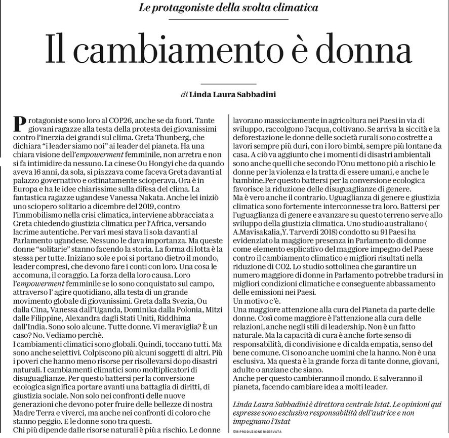 mariamedici10's tweet photo. Interessante articolo oggi su #LaRepubblica . Che ruolo per le #donne in questa importante fase di #transizione ? https://t.co/D9adPqSmar