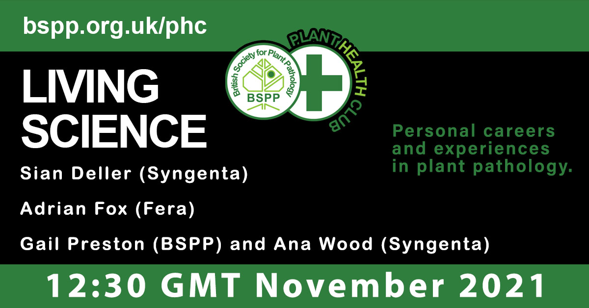 📢Living Science 🌿

Join us for our next Plant Health Club, Tuesday 9th October and hear personal experiences on plant pathology careers with <a href="/siandeller/">Sian Deller</a> @Blisteredcanker <a href="/ana_machado85/">Ana Karla Machado Wood 🇧🇷🇬🇧</a> <a href="/gailmpreston/">PrestonLab</a> 

#PlantHealth #PlantPathology #BSPPphc #Career 

bspp.org.uk/conferences/li…