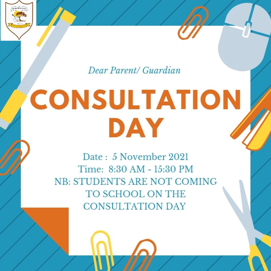 WindviewS's tweet photo. It's time to know more about your children's performance . Be sure to be there on Friday 5 November 2021. *#taking_education_to_greater_heights #consultation_day* https://t.co/VJ0HWEf82K