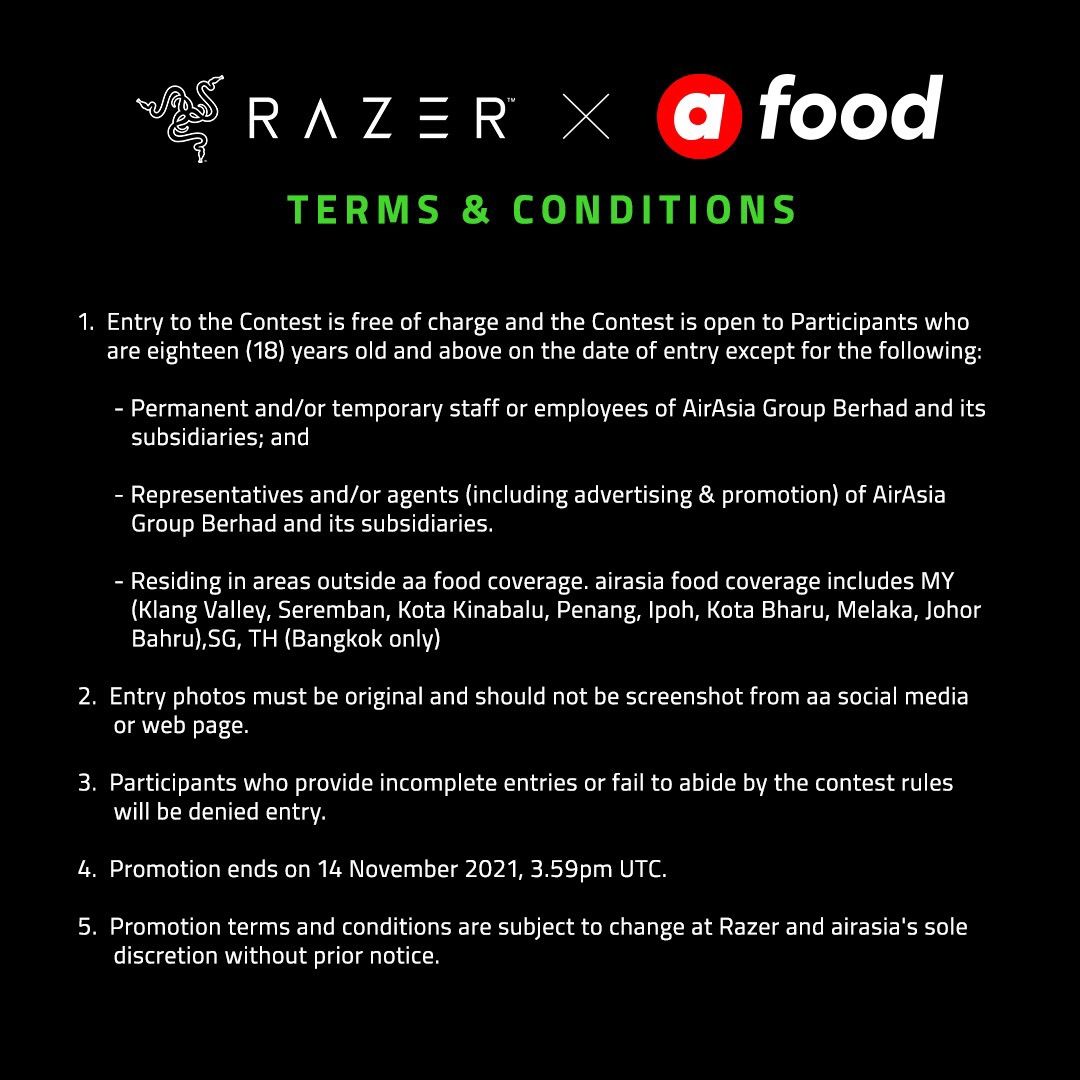 Airasia Super App On Twitter 3 Winners Will Be Selected On November 14 3 59pm Utc Download Airasiasuperapp Today T Cs Apply Airasiaxrazer Levelupwithairasiafood Https T Co 2q6lahxcl4