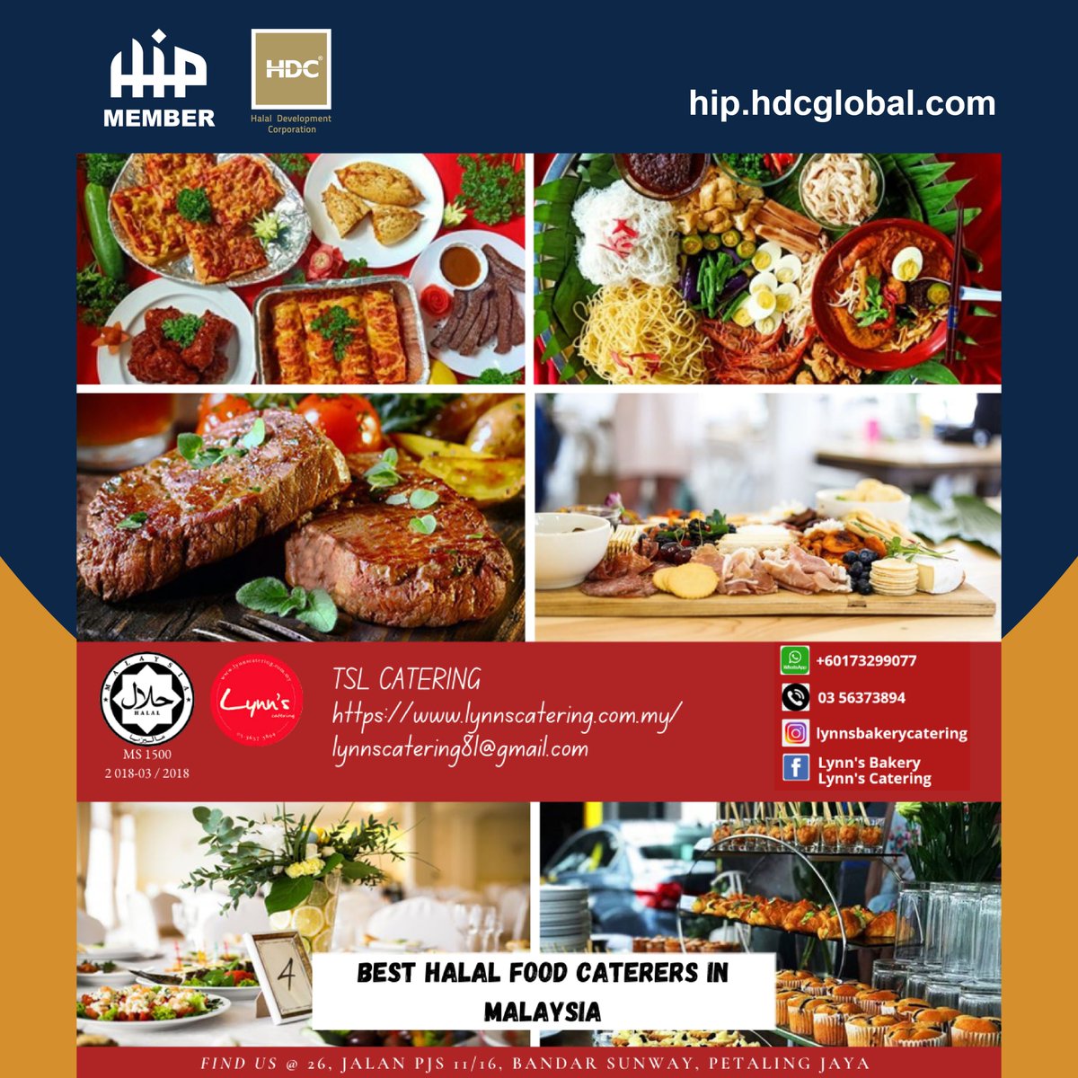 HIPxGlobal's tweet photo. 'Lynn's Catering provides a unique & specialised service. We deliver the best in quality and professionalism. An extraordinary event needs both an event planner and caterer.
Book an appointment @ https://t.co/qgdy0pY4fW '
#HIPsMember #AhliHIP #HalalIntegratedPlatform https://t.co/GE1fgAmNz2