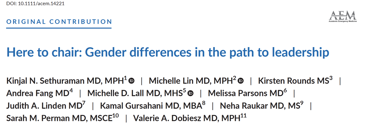 SAEMonline's tweet photo. "Here to chair: Gender differences in the path to leadership"
AEM Journal - September 2021 – Diversity, Equity and Inclusion Issue
 #AEM #AcademicJournal #EM
 First Author:  Kinjal N. Sethuraman MD, MPH
 Read Online: https://t.co/5VqaUZzvM4" https://t.co/fMN9XrYPUZ