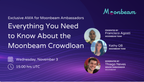 web3dragon's tweet photo. Сегодня в 18:00 (Мск) пройдет АМА-сессия с командой @MoonbeamNetwork, где рассмотрят основные вопросы про парачейн-аукционы и краудлоан Moonbeam, а лучшие 25 вопросов из формы регистрации разберут в прямом эфире.
Регистрация по ссылке:
https://t.co/Dm1LPYEze2
#MoonbeamVoyagers https://t.co/gHodKzuEWl