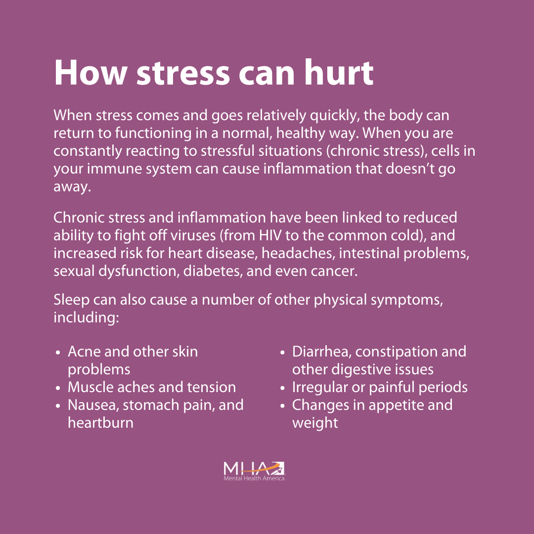 MentalHealthAm's tweet photo. No one likes to be stressed out – especially when it can cause poor health. Learning how to manage your stress can be a small change with a big positive impact on your physical and mental health. #StressAwarenessDay 

Stress: Coping With Everyday Problems: https://t.co/FoBbEbENWs https://t.co/E7rr61qrLr