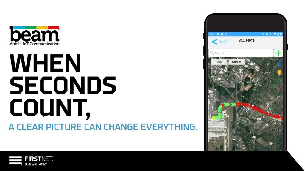FirstNet's tweet photo. Sometimes the success of a mission is left to a split-second decision. Make it an informed one with beamFirst—an app that converts real-time IoT data into actionable human intelligence. https://t.co/NLioKS0nX5