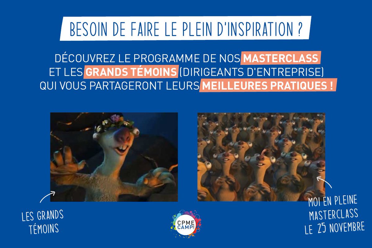 Le 25/11, venez faire le plein d'inspiration lors d'une journée dédiée à l'innovation. 🤩
La parole sera donnée à nos grands témoins, dirigeants d'entreprise qui partageront leurs meilleures pratiques.
Qui a son billet pour la journée du 25 novembre ? 🙋‍♀️
bit.ly/3myZk6k