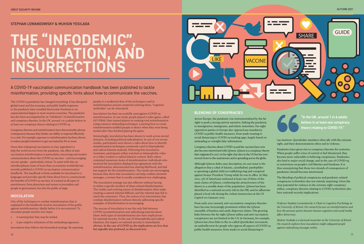 crest_research's tweet photo. The “infodemic”, inoculation, and insurrections. A COVID-19 vaccination communication handbook tackles misinformation ⬇️ By @STWorg and Muhsin Yesilada #COVID19 #CSR12 https://t.co/wLFnAa97kg https://t.co/KrqNIT0GhZ
