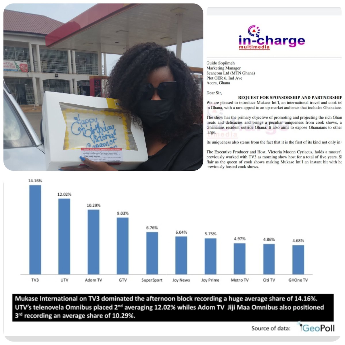 Thank you <a href="/MTNGhana/">MTN Ghana</a> for the birthday cake. Kindly take another look at this proposal we sent about 2yrs ago asking that you sponsor Mukase Int'l, an International travel and cook show featuring Ghanaians abroad who proudly live and eat Ghanaian! The show was rated no1 by Geopoll.