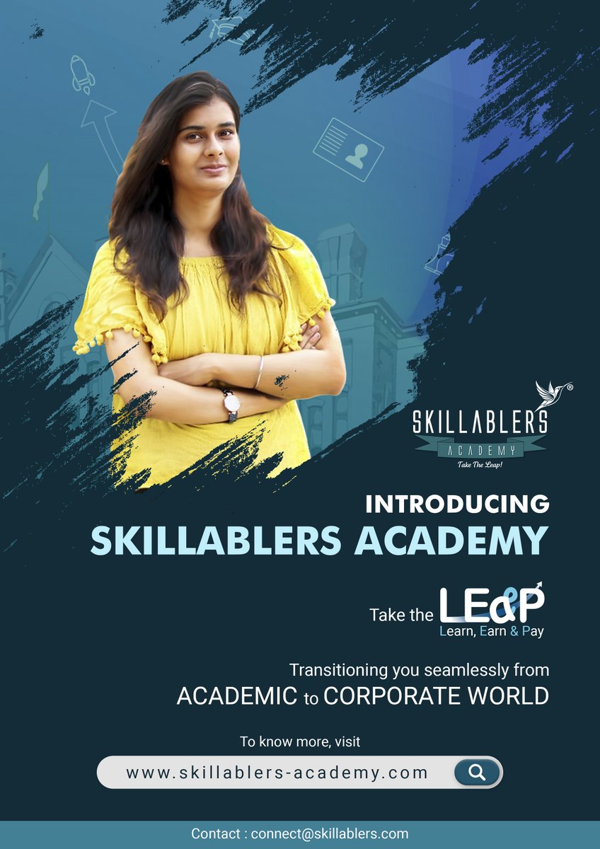 SkillablersTech's tweet photo. Take the leap! 
Introducing Skillablers Academy, offering unique programs that provides a holistic SKILLING Experience to the Youth and prepares them for Employment as well as Life. Visit us at https://t.co/N1f5A6IiqG  
#skillablersacademy #skilldevelopment #internship #career https://t.co/aZ52vgUEKq