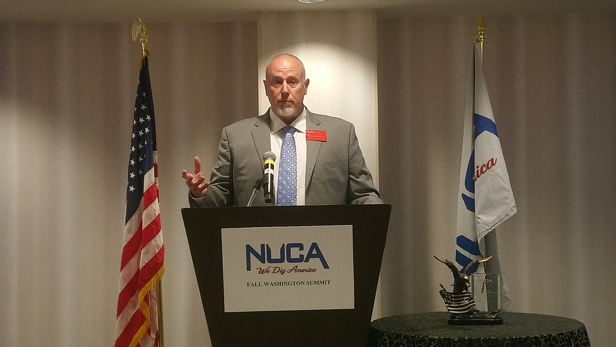 NUCA_National's tweet photo. #NUCASummit is underway! Gov't Affairs chairman Tom Butler talks about our Hill day ahead, urging the House to #PassIIJA & boost core #infrastructure. https://t.co/TRybQ2u552