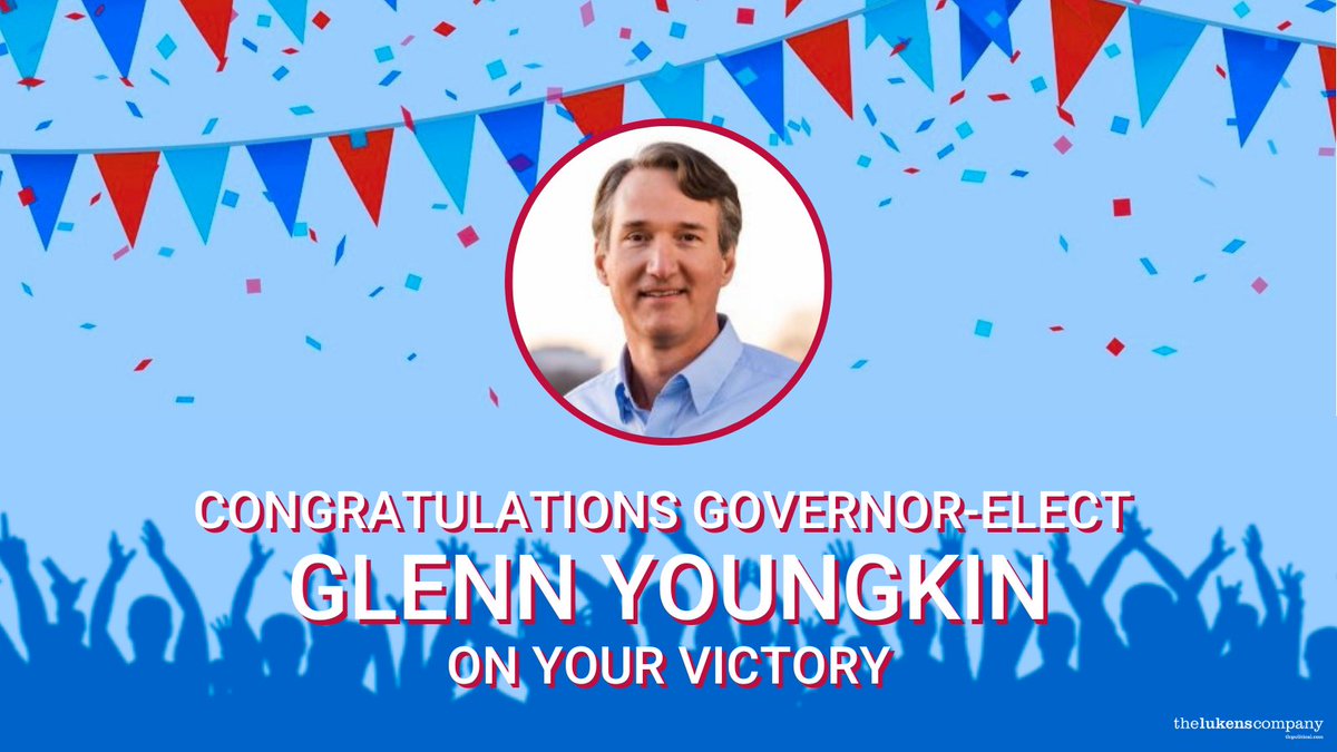 TLC_Political's tweet photo. Congratulations to Governor-elect @GlennYoungkin on his victory tonight! We are proud to have partnered with his team this election cycle. #VAGov https://t.co/nmsgemklLZ