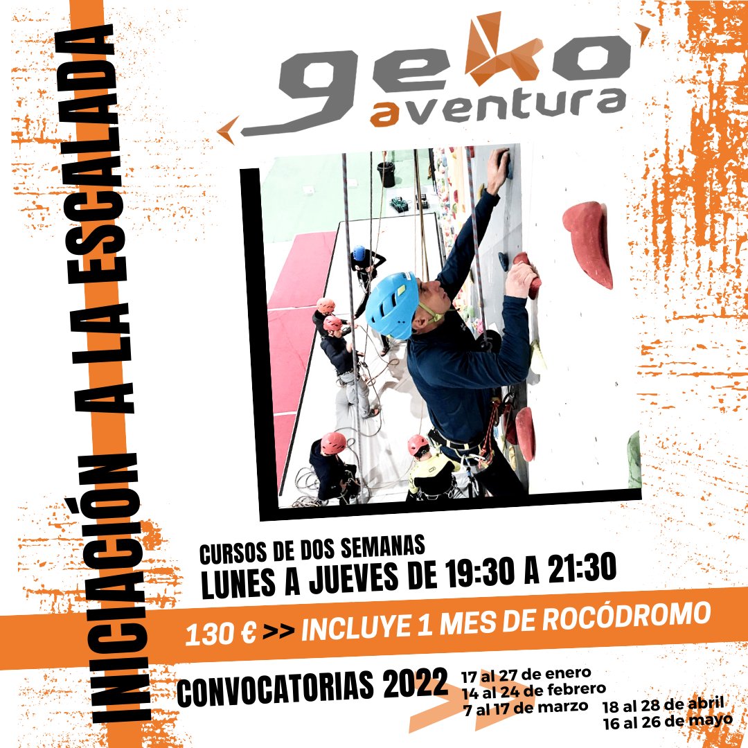 Los cursos de este año están cubiertos, pero ya tenemos fechas para 2022. ¿Te apetece aprender a escalar en #Valladolid con Gekoaventura? 💪

Información y reservas en  el ☎️ 983 84 15 93