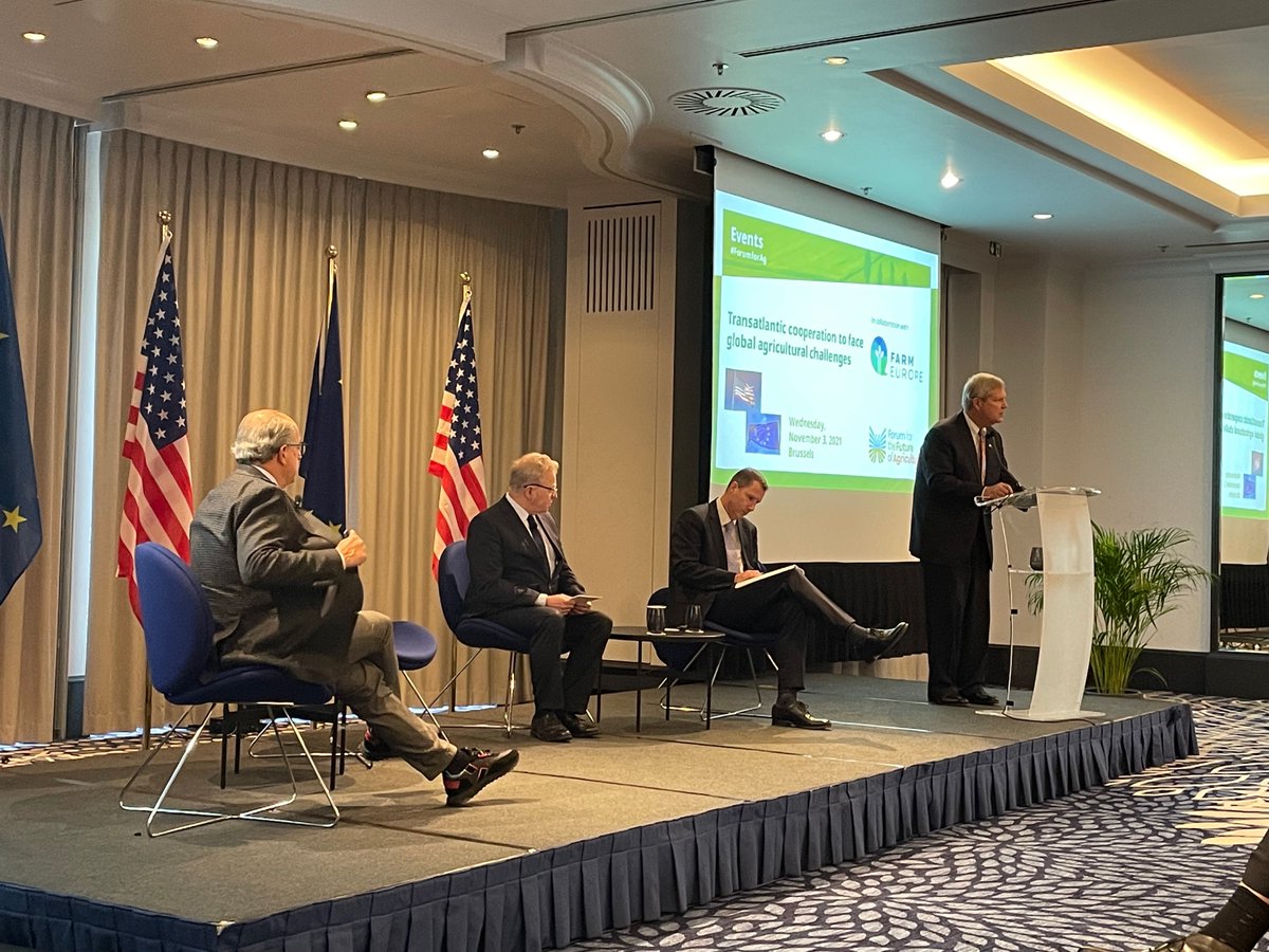 USDA's tweet photo. 🇪🇺🇺🇸 EU Commissioner for Ag Wojciechowski and US Secretary of Ag Vilsack today issued a statement on a newly created transatlantic collaboration platform on agriculture designed to take on the global challenges of sustainability and climate change ➡️ https://t.co/Sr1tqBGVRJ https://t.co/rs5jvoZqxv