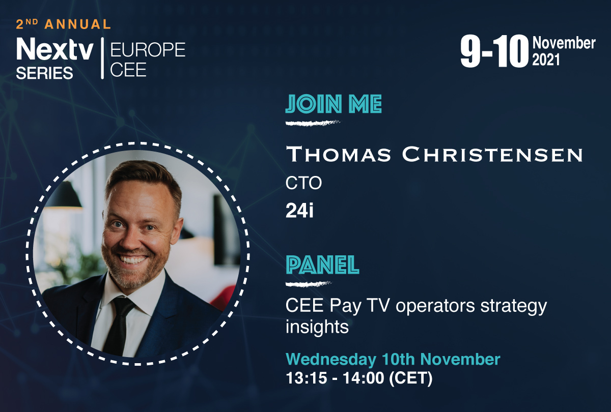 24i_Media's tweet photo. One week today 24i's CTO @tchristensen will be talking #CEE #PayTV Operator #strategy with Inga Alika-Stroda from 24i customer @mans_tet Krzysztof Kaczurba from @orange_polska &amp; moderator @julianclover. 

Register here: https://t.co/QafUQl7VpW #streaming #TVaaS https://t.co/IxTPeGVdkV