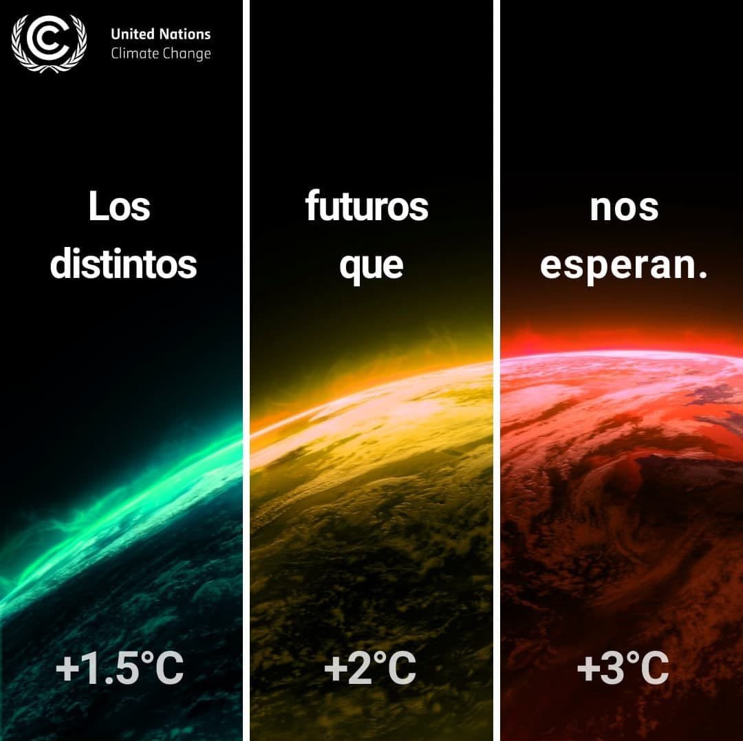 Mnahuelmunoz's tweet photo. La diferencia entre 1.5°, 2° y 3° en el calentamiento global puede parecer pequeña, pero significaría escenarios muy diferentes para nuestro futuro. https://t.co/hH6VvEdiGQ