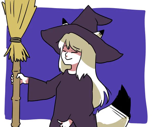 ハロウィン絵、ホントは大人魔女ババ様描こうとしてたんだけど子供にしときました なので今描いた 
