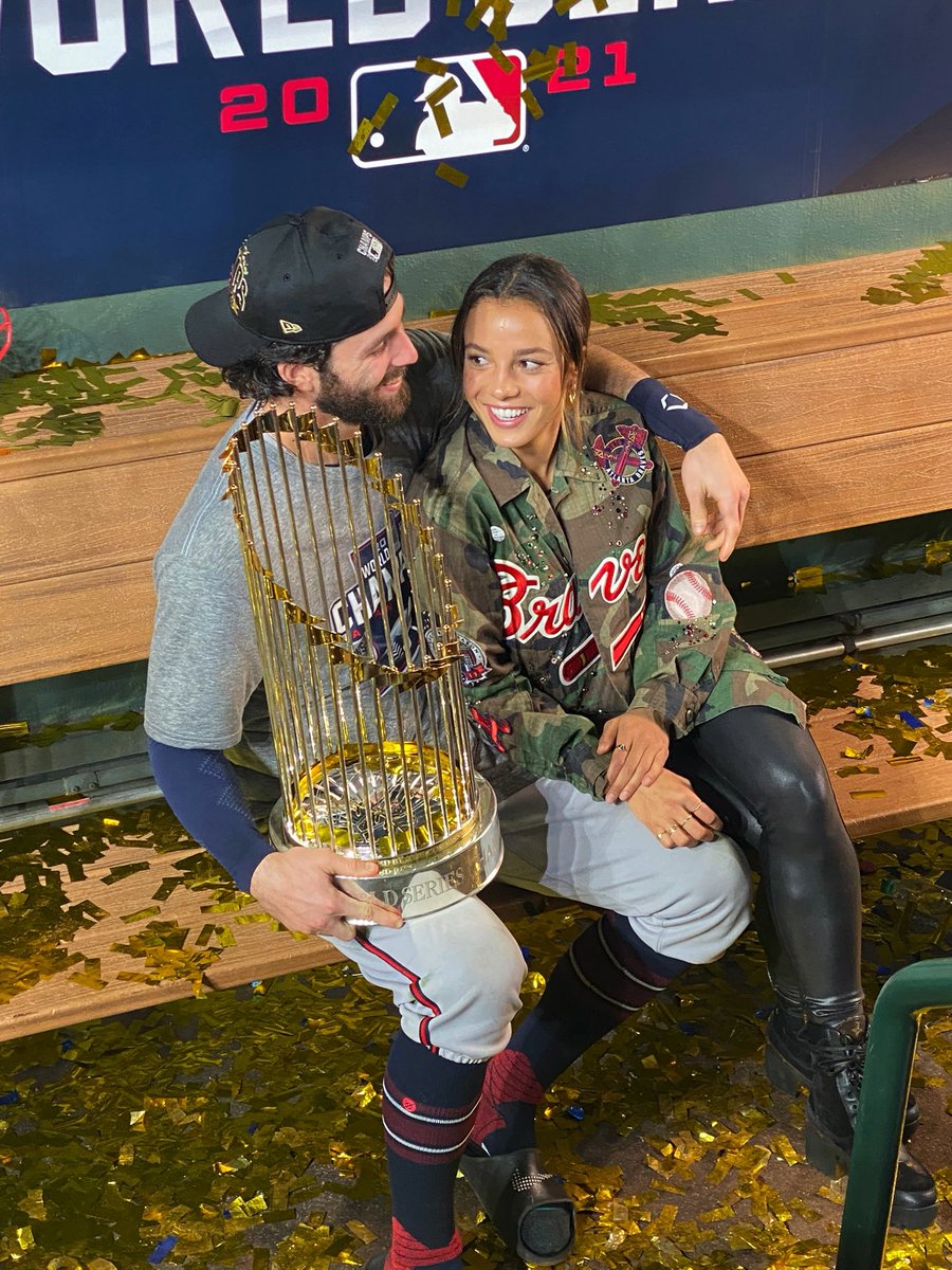 Ria_Martin's tweet photo. Dansby Swanson? 
Wins a World Series title with the @Braves on Tuesday. 
Mallory Pugh? 
Has a playoff game with the @chicagoredstars Sunday. Safe to say they’re winning in a big way. https://t.co/i5bzezNVxs