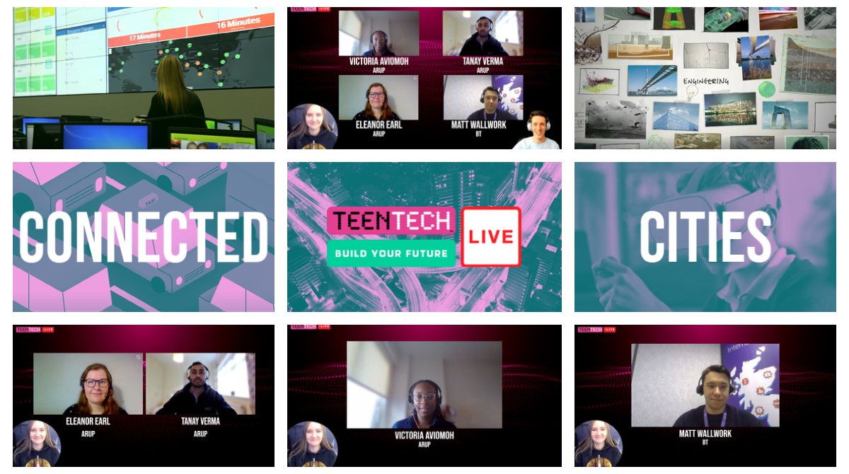 teentechevent's tweet photo. This morning, schools from across the UK joined our #BuildYourFuture Connected Cities event, with guests from @ArupGroup and @BTGroup! We looked at how connected cities can be more efficient and greener.

Teachers/schools, register for upcoming sessions: https://t.co/no77AEeREf https://t.co/riZ264syp6