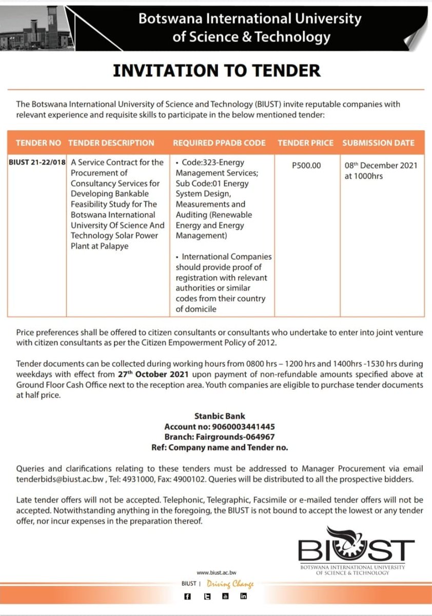 Invitation to Tender.