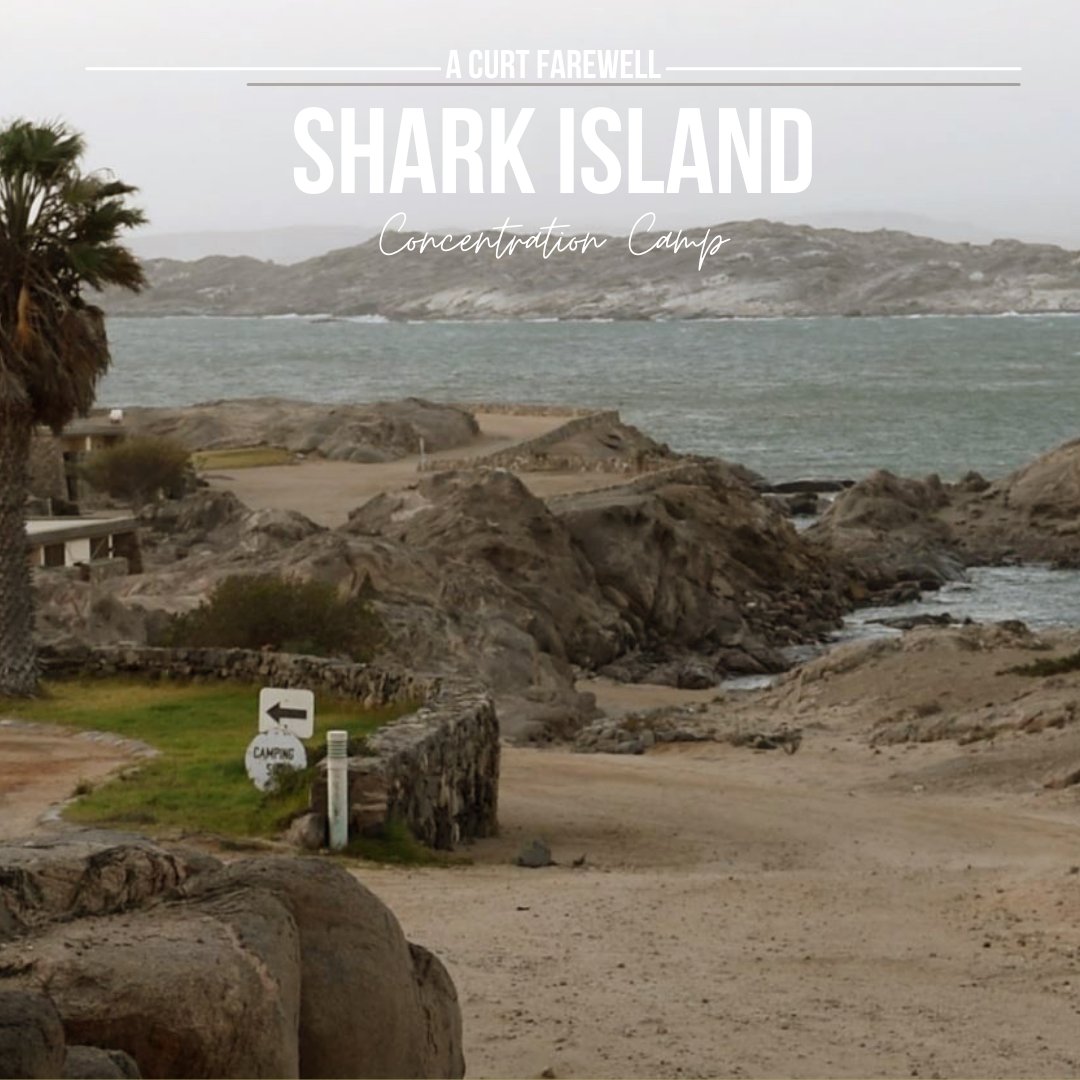 CurtFarewell's tweet photo. Shark Island was one of the genocide's deadliest concentration camps and had a death rate of more than 80 percent. @NWRNamibia has reopened Shark Island as a "camping site" for tourists while omitting the truth of the island's brutal past. #decolonizenamibia #acurtfarewell https://t.co/guK7Gq1ZbB