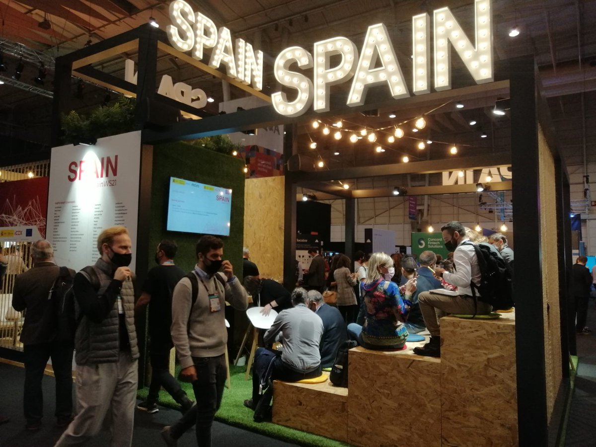 InvestInSpain's tweet photo. #Events | The Spanish pavilion at #WebSummit is in full swing. Head over here and discover how you can take your #startup to Spain.
#investinspain #SpainWS21 #WebSummit2021 https://t.co/WFj3PsOjAC