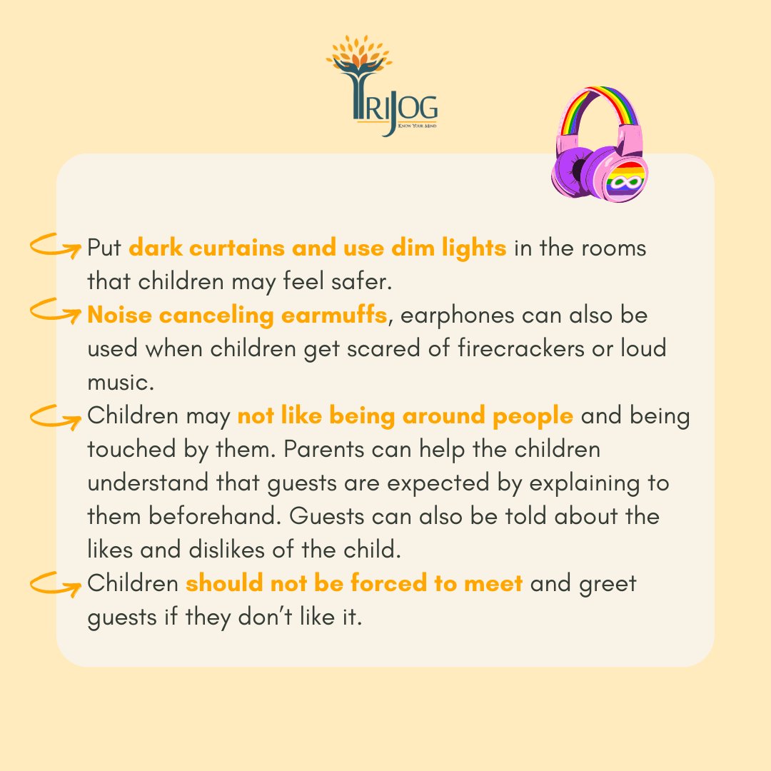 Events involving loud music and flashing lights can be distressing for those with Autism. 
Here are a few ways we can make Diwali an enjoyable for everyone. 🌻💛
#diwali2021 #AutismAwareness