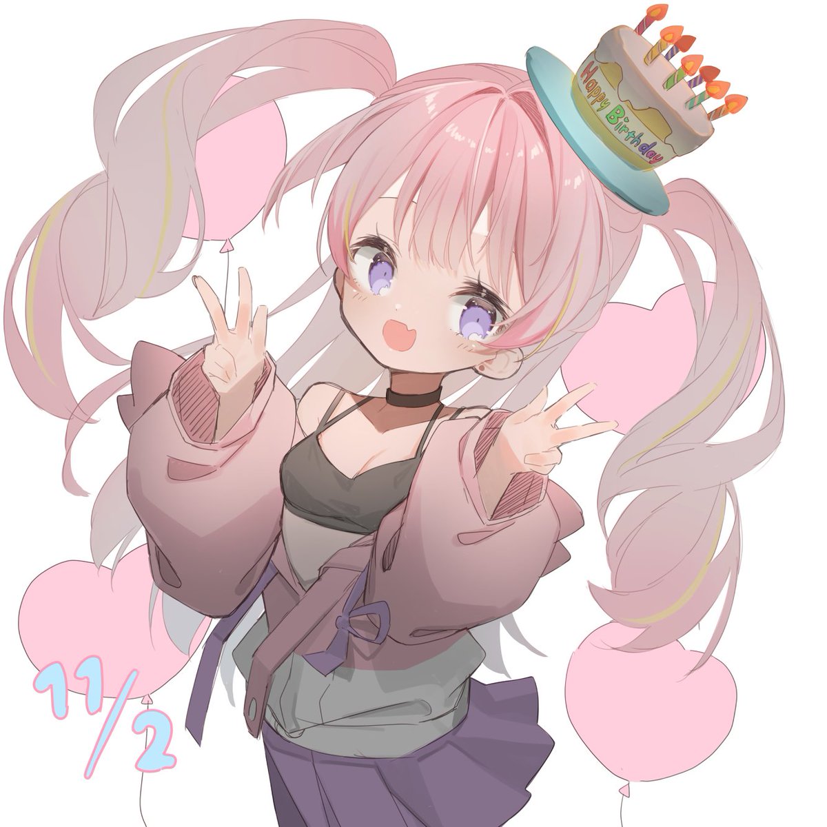 「誕生日おめでとうございますももかちゃんにとっていい一年になりますように一日おくれ」|うろつきのイラスト