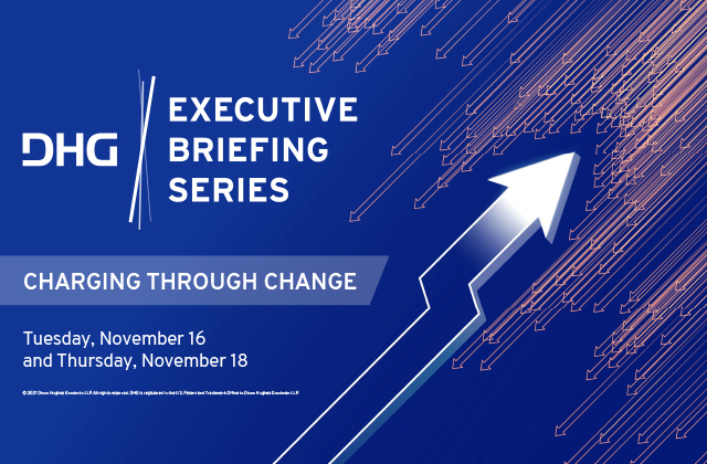 JimmySfiris's tweet photo. We are excited to announce that our @DHGLLP Executive Briefing Series will be held virtually on November 16 and 18. This two-day CPE event will share insights from our leaders to help your company charge through change. Register now. #DHGEBS2021 https://t.co/Gs5okl8mjO https://t.co/yIPsZjXQb7