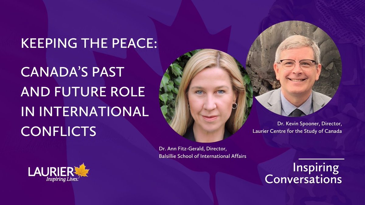 LaurierResearch's tweet photo. Next Wednesday, Nov. 10 at 11:30 a.m., join @LaurierAlumni for an #InspiringConversation.
@afitz3105 and Kevin Spooner will reflect on Canada's evolving role as an international peacekeeper.
More info: https://t.co/NTQ1DYjN3T
#Peacekeeping #MilitaryHistory #RemembranceDay https://t.co/zAKTN9Epnm