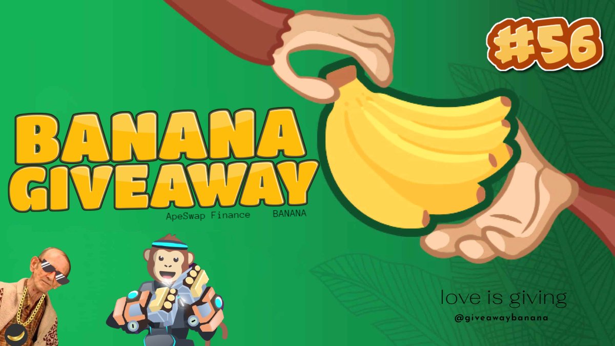 giveawaybanana's tweet photo. BANANA GIVEAWAY #56

Prize: 5x $BANANA 🍌
Worth of ~ $9 ($1,80 each)

1. Follow @giveawaybanana 
2. Like and Retweet
3. Comment: Galactic Arena #IAO November 4th

Drawn: in ~ 28 hours

#giveaway #giveaways #cryptogiveaway
#BSC #cryptocurency #crypto #ApeSwap https://t.co/9SNid1q6cA